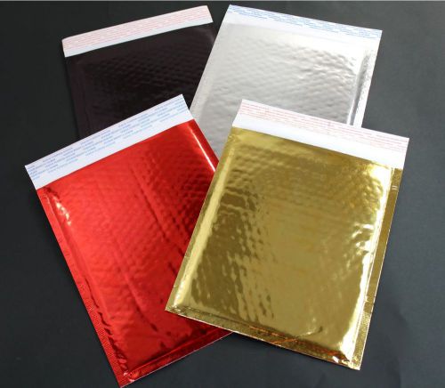 250 -5x9&#034; gold|silver|red|black mirrored metallic self seal poly bubble mailers for sale