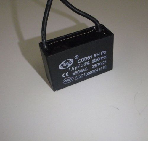 Capacitor cbb61 450vac 1.5uf hvac 1.5 mfd fan motor start ww for sale