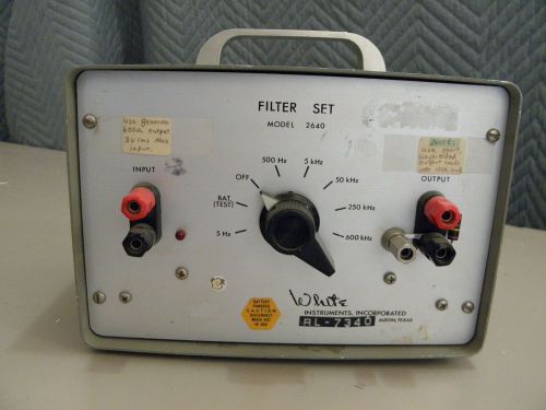 White Instrument Filter Set Model 2640