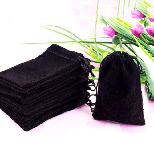 10Pcs 7x9cm Black Velvet Drawstring Coin Jewelry Gift Bags Pouches HOT