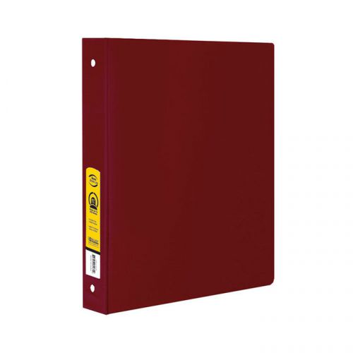 BAZIC 1&#034; Burgundy 3-Ring Binder w/ 2-Pockets  of-12