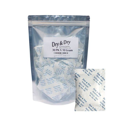 [30 PACKS] 10 Gram - High Quality Silica Gel Desiccants Dehumidifier 2 1/4 X ...