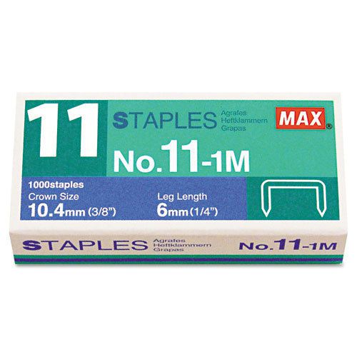 No. 11 Mini Staples for HD-11FLK, 1/4&#034; Leg, 3/8&#034;Crown Flat Clinch, 1,000/Box