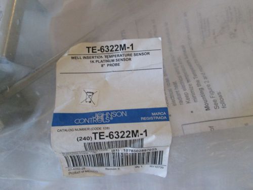 JOHNSON CONTROLS TE-6322M-1 8&#034;1K OHM PLATINUM CLASS A SENSOR NEW IN UNOPENED BAG