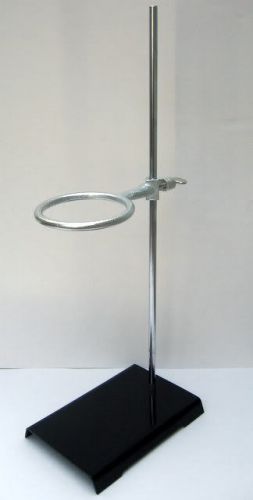 4 x 6 cast iron laboratory stand + 4&#034; support ring. sturdy lab ring stand for sale