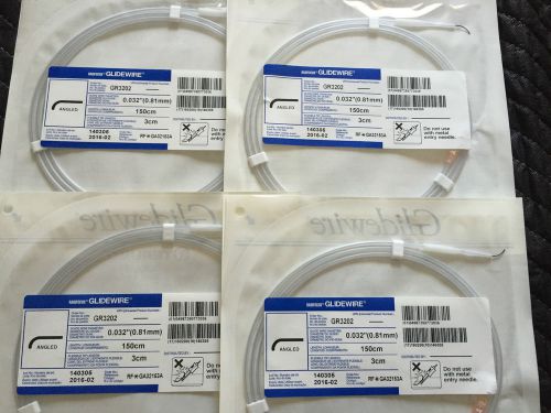 Lot of 4. TERUMO # GS3202 Glidewire 0.032in. x 150cm