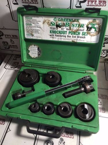 GREENLEE 7238SB USA MADE SLUG BUSTER RATCHET WRENCH KNOCK OUT PUNCH SET 1/2&#034;-2&#034;