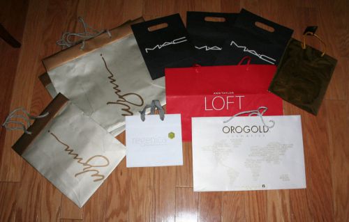 Large Lot of Merchandise Shopping Bags MAC Winery Victoria&#039;s Secret Wynn Bulgari