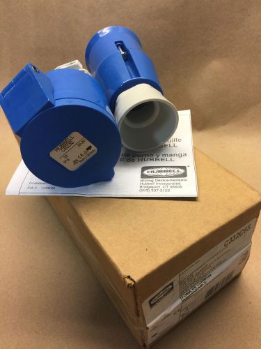 Hubbell C332C6S 32A Pin and Sleeve Connector 2 Pole 3 Wire Splashproof 32 Amp