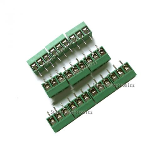 10 pcs 3p green plug-in screw terminal block connector 5.08mm pitch through hole for sale