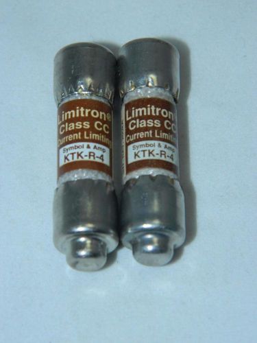 QTY. 2  KTK-R-4 LIMITRON CLASS CC BUSSMANN FUSE 4 AMP i1