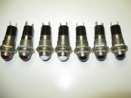 (7) Vintage DIALCO 75W 125V Panel Mount Indicator Lights Steampunk