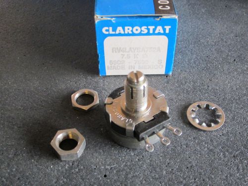 Lot / 3 Clarostat RV4LAYSA752A 7.5K Ohms Potentiometers 53C2-7500-S NEW