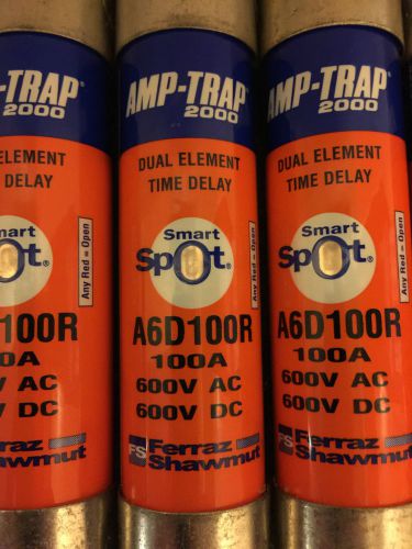 Lot of 4-ferraz shawmut smart spot a6d100r 100a 600v ac/dc amp-trap 2000 **new** for sale