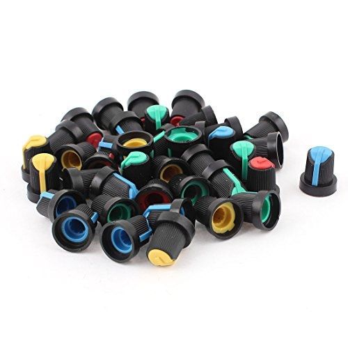 40pcs 6mm Knurled Thread Dia Roatory Potentiometer Knob 4 Color