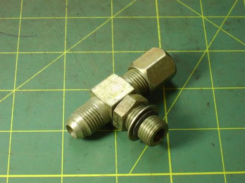 HYDRAULIC FITTING VALVE ADJUSTABLE BARREL TEE #6 JIC &amp; ORB #51418