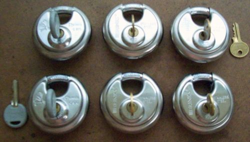 Disc Padlock, Lot of 6 (4 Brinks R70/2 Chateau C970) - Reinforced - Storage Unit