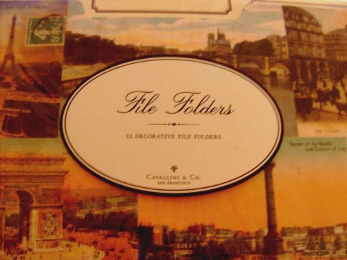 CAVALLINI &amp; CO Decorative File Folders, 1/3-Cut, Letter size, 12 Count, NEW