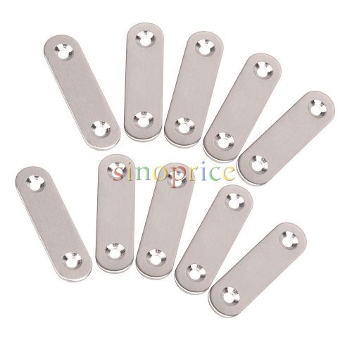 10pcs corner brace straight brackets repair flat plate 15.5x57mm stainless steel for sale