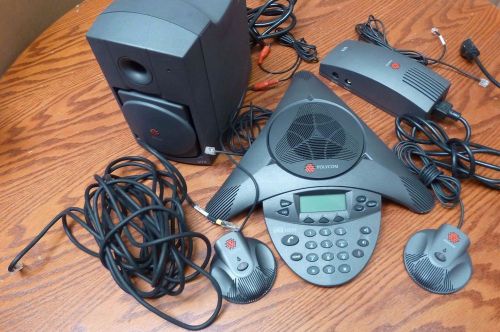 Polycom VTX 1000 vtx1000 Conference Phone w/ Power Module, Microphones &amp; Cables