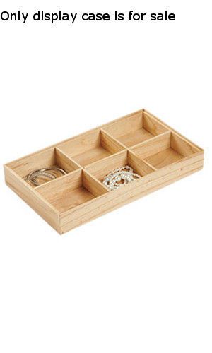 New Retails 6 Section Natural Wood Tray 15&#034;L x 8 1/2&#034;W x 2&#034;D
