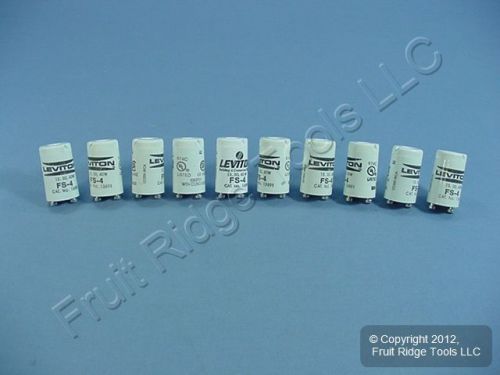 10 leviton fluorescent light starters fs-4 13w 30w 40w lamp fs4 13891 for sale