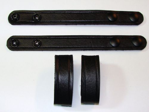 Police/Law Enforcement 3/4&#034; Leather Belt Keepers - Black Snaps 4 pk. Sav-A-Jake