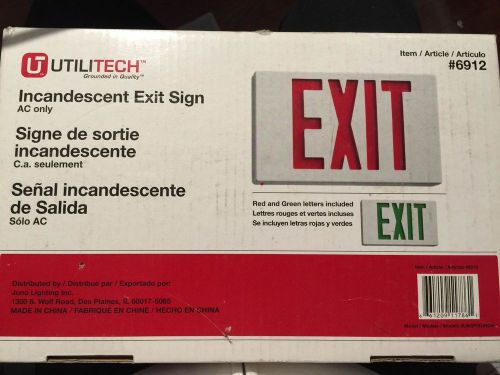 Brand new utilitech led exit sign dual-color red or green 0007097 for sale