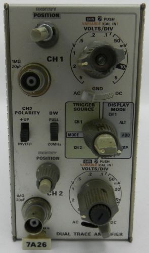 Tektronix 7A26 Dual Trace Amplifier PARTS-AS-IS *D2E