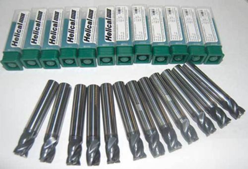 12 Pc. Helical 1/2&#034;x5/8&#034; Vari. Pitch High Perf.Carbide End Mills w/CR-SST,TI