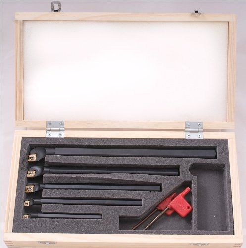 HHIP 1001-0023 5 Piece SCLCR Indexable Boring Bar Set, 5/16-3/8-1/2-5/8 &amp; 3/4