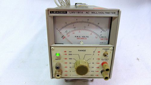 LEADER LMV-181A BENCH AC mV meter.  LARGE  ANALOG METER. 12 RANGES 1mV-3VAC