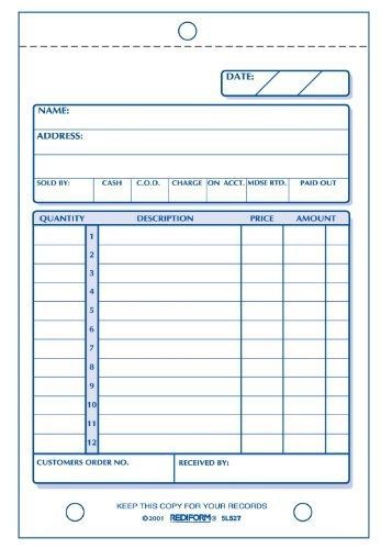Rediform sales order book, carbonless, 2 part, 4 1/4 x 6.375 inches, 50 forms for sale