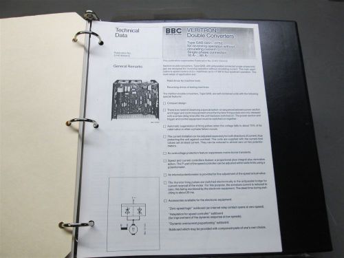 BBC Brown Boveri Operating Instructions Technical Data Veritron GAB 0251...0752