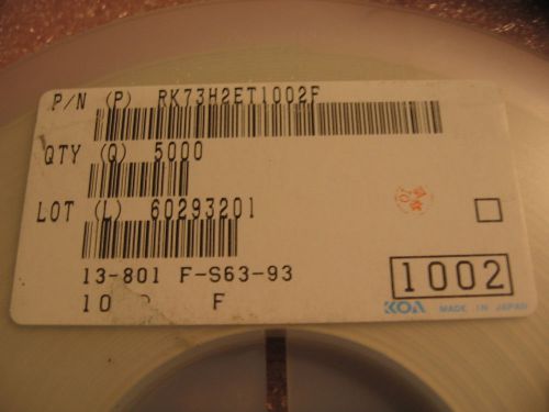 QTY: 2100 UNITS P/N RK73H2E1002F Thick Film Resistor 10.0K 1210 1% 1/3W 100ppm