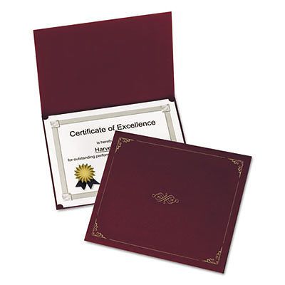 Certificate Holder, 11 1/4 x 8 3/4, Burgundy, 5/Pack, Sold as 1 Package