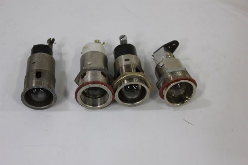 (4) VINTAGE DIALIGHT/JOHNSON DIALCO LIGHT 120V PILOT INDICATOR NO CAP/COLOR W/BU