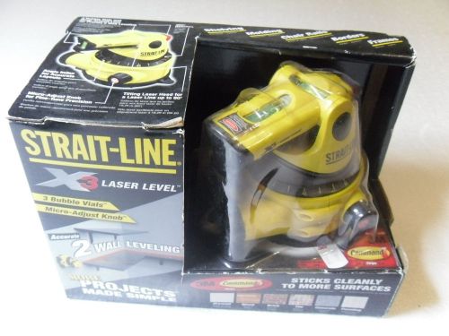 Strait-line x3 laser level 2 wall leveling 3 bubble vials micro adjust knob for sale