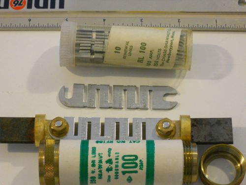 100 Amp 250 Volt Renewal Fuse Links Shawmut Bussman Lot 10pc RL100 Ferraz Chase