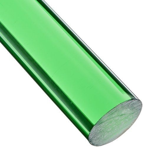 Small Parts Acrylic Round Rod, Translucent Green, 1/2&#034; Diameter, 1&#039; Length