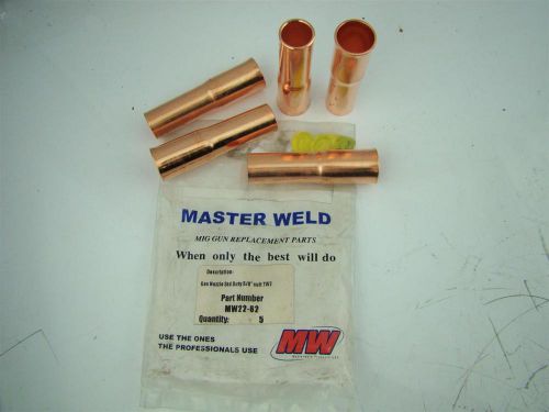 MASTER WELD GAS NOZ STD DUTY 5/8&#034; SUIT TW2 - MW22 -62 (5 COUNT)