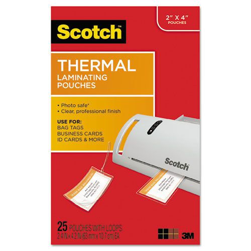 Luggage Tag Size Thermal Laminating Pouches, 5 mil, 4 1/5 x 2 1/2, 25/Pack