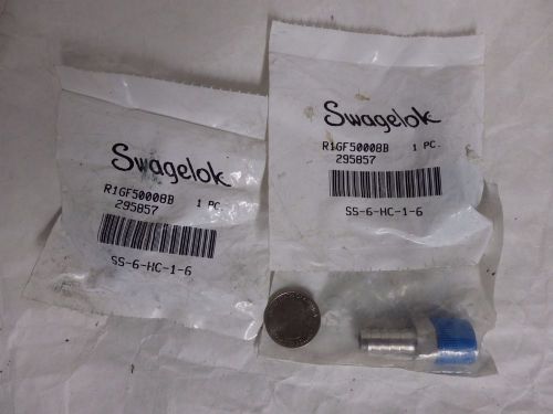 Lot of 3 swagelok ss-6-hc-1-6 hose connector 3/8&#034; male npt to 3/8&#034; hose id (d6) for sale