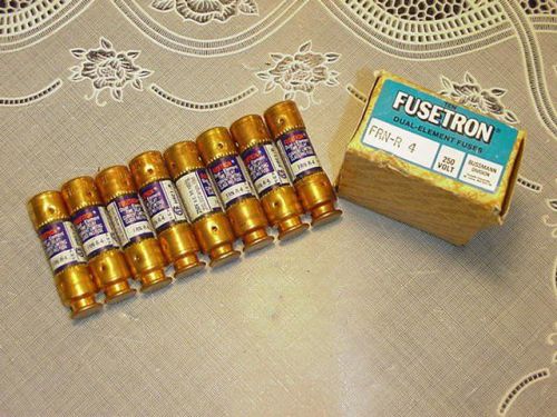 Box of Eight (8) Fusetron FRN-R 4 Dual Element Fuses NEW IN BOX!