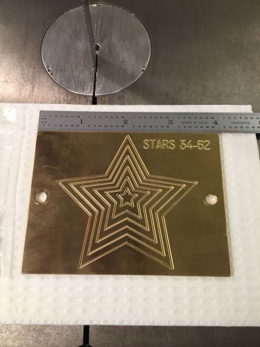 6 stars symbol solid brass engraving plate for new hermes font tray for sale
