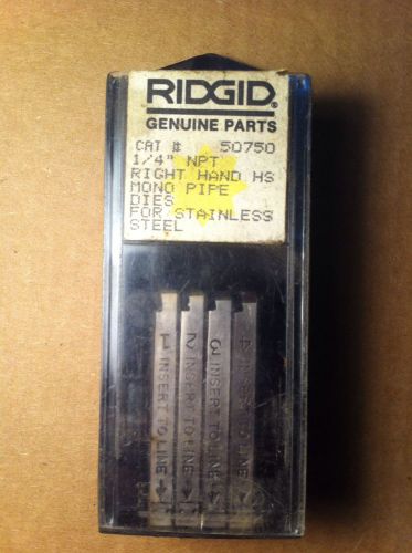 Ridgid 50750 1/4&#034; Mono Pipe NPT Threading Dies for Stainless Steel, High Speed