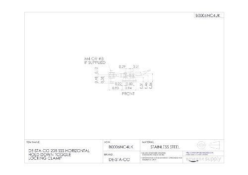 De-sta-co de-sta-co 205 sss horizontal hold down toggle locking clamp for sale