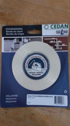 Cedan White 417 Iron-on Melamine Edgebanding 13/16&#034; x 25&#039;, NEW!!!