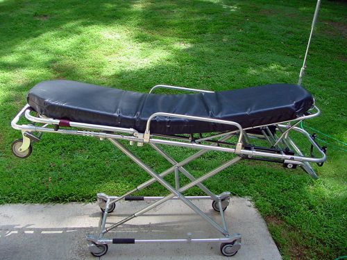 Ferno 35-a mobile transporter ambulance stretcher gurney w iv pole &amp; pad for sale