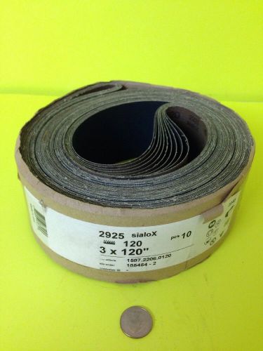 Lot Of 10 SialoX 2925 3&#034; X 120&#034; Aluminum Oxide Abrasive Belts 120 Grit